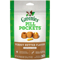 GREENIES Pill Pockets Natural Dog Treats, Capsule Size, Peanut Butter Flavor - BESTMASCOTA.COM