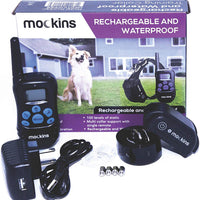 mockins 100% Entrenamiento del perro Choque remoto electrónico recargable impermeable collar con coches y vibración – E-Collar con 330 yards (990 ft) la distancia - BESTMASCOTA.COM