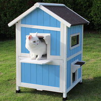 RockEVER - Refugio para gatos al aire libre con puerta de escape, a prueba de lluvia