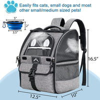 GoHimal Mochila transportadora para mascotas para perros y gatos, cachorros, diseño ventilado, transpirable, bolsa de gato para senderismo, viajes, camping, uso al aire libre