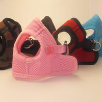 Arnés para perros de malla suave, cómodo para razas pequeñas, cachorros, juguetes, de 2 a 16 lb, en color rosa bebé, azul, negro, rojo, camuflado en tamaño pequeño, mediano, grande y extra grande - BESTMASCOTA.COM