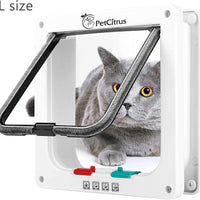 PetCitrus - Puertas para puerta de gato (cierre de 4 vías, para interior y exterior, para interiores, pared, ventana, puerta magnética a prueba de agua y oscilante, compatible con gatos grandes, Kitty, perros pequeños) - BESTMASCOTA.COM