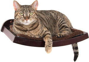 Art of Paws - Cama de perca para gato con diseño de hamaca de gato curvado, elegante mueble de madera montado en la pared, un regalo para tu gato - BESTMASCOTA.COM