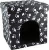 love2pet Foldable Portable Cat Paw Palace, carbón/blanco (Charcoal with White Paw Prints) - BESTMASCOTA.COM