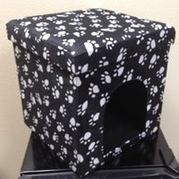 love2pet Foldable Portable Cat Paw Palace, carbón/blanco (Charcoal with White Paw Prints) - BESTMASCOTA.COM