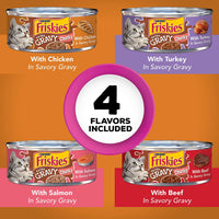 Purina Friskies Gravy Wet Cat Food Variedad Pack Extra Gravy Grueso - (24) latas de 5.5 onzas - BESTMASCOTA.COM