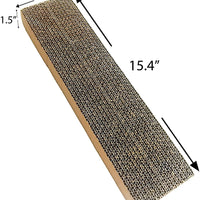 Paquete de 3 rascadores para gatos, cartón de repuesto, almohadilla para rascar gatos, cartón de papel, uso individual o para piezas de repuesto. Tamaño de 15.4 x 3.9 x 1.5 pulgadas. - BESTMASCOTA.COM