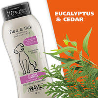 Wahl Champú repelente de pulgas y garrapatas para mascotas – Fórmula de defensa con cedro de eucalipto y romero – 24 oz - BESTMASCOTA.COM