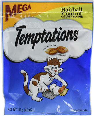 WHISKAS – Temptations Hairball Control sabor pollo Cat Treats 4.9 oz por Mars (paquete de 3 unidades) - BESTMASCOTA.COM