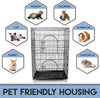 Petsmatig jaula de alambre para gatos: espaciosa caja de metal plegable para mascotas con 3 aperturas, 3 plataformas, 3 escaleras, 1 hamaca, 1 bandeja inferior, 4 ruedas y guantes de aseo gratis - BESTMASCOTA.COM