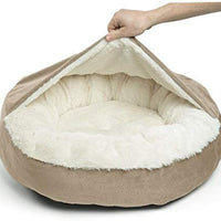 Cama acogedora Best Friends by Sheri, cama de lujo para perros y gatos con cobija, cálida y segura. Brinda apoyo para la cabeza, el cuello y las articulaciones, lavable a máquina, parte inferior resistente al agua - BESTMASCOTA.COM