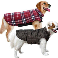 MIGOHI Dog Jackets for Winter Windproof Waterproof Reversible Dog Coat for Cold Weather British Style Plaid Warm Dog Vest for Small Medium Large Dogs - BESTMASCOTA.COM