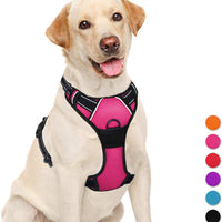 Arnés para perro BARKBAY sin tirones, arnés para perro reflectante con clip frontal y mango de control fácil para caminar, entrenamiento, correr - BESTMASCOTA.COM