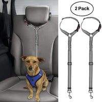 BWOGUE 2 paquetes de correas de seguridad para perros y gatos, para reposacabezas de coche, de nailon, ajustables, para perros, cinturones de seguridad, arnés - BESTMASCOTA.COM