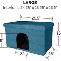 Cama para perro Furhaven, casa de fieltro para mascotas, refugio privado y taburete otomano plegable para sala de estar, para gatos y perros pequeños, disponible en varios colores y estilos - BESTMASCOTA.COM