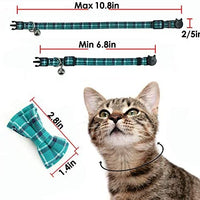 Collar de gato con capucha y pajarita, diseño a cuadros ajustable de seguridad Kitty Kitten Collares (6.8-10.8in) - BESTMASCOTA.COM