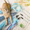 D.Home Cat Feather Toys,Interactive Kitten Cat Wand Toy Cat Hunting Fishing Rod with Bell-Pack of 4 - BESTMASCOTA.COM