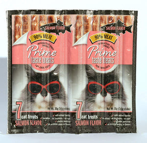 Prime sabor dulces salmón Jerky Treat para gatos, pack de 1, 35 g (7 x 5g varillas de incienso) - BESTMASCOTA.COM