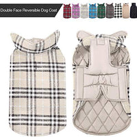 MIGOHI Dog Jackets for Winter Windproof Waterproof Reversible Dog Coat for Cold Weather British Style Plaid Warm Dog Vest for Small Medium Large Dogs - BESTMASCOTA.COM