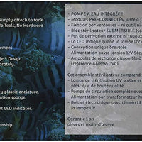 AA Aquarium Máquina eliminadora de verdes, esterilizador interno de 9 W con cabezal para energía eléctrica - BESTMASCOTA.COM