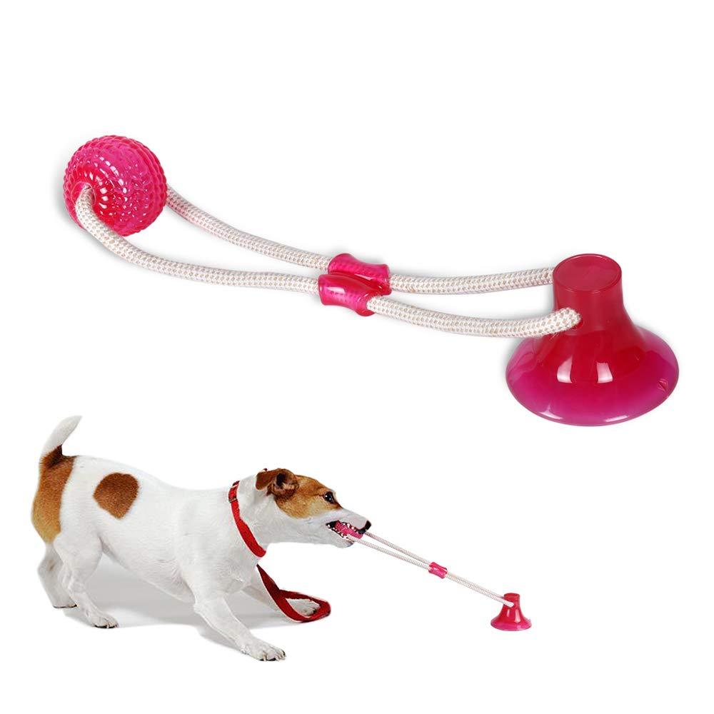 Abbyhouse Juguete para masticar pelotas de perro, cuerda interactiva multifunción con ventosa, bola de limpieza de dientes - BESTMASCOTA.COM