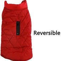 Abrigos reversibles para perros pequeños, impermeables y cálidos de algodón para cachorros para invierno frío, color rojo - BESTMASCOTA.COM