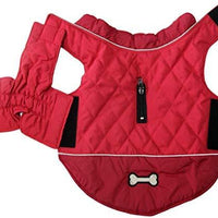 Abrigos reversibles para perros pequeños, impermeables y cálidos de algodón para cachorros para invierno frío, color rojo - BESTMASCOTA.COM