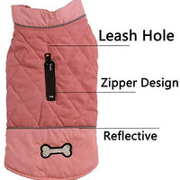 Abrigos reversibles para perros pequeños, impermeables y cálidos de algodón para cachorros para invierno frío, color rojo - BESTMASCOTA.COM