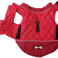 Abrigos reversibles para perros pequeños, impermeables y cálidos de algodón para cachorros para invierno frío, color rojo - BESTMASCOTA.COM