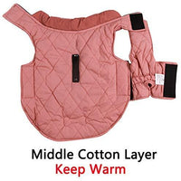 Abrigos reversibles para perros pequeños, impermeables y cálidos de algodón para cachorros para invierno frío, color rojo - BESTMASCOTA.COM