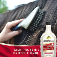 Absorbine ShowSheen - Desenredante y abrillantador para el cabello, para la melena, cola y abrigo, crecimiento saludable del cabello y brillo radiante, botella de recambio de 32 onzas - BESTMASCOTA.COM