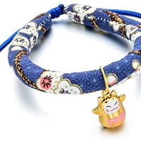 Accesyes - Collar de gato con estampado japonés Chirimen con corbata para gato, mascota, ajustable, talla única - BESTMASCOTA.COM