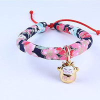 Accesyes - Collar de gato con estampado japonés Chirimen con corbata para gato, mascota, ajustable, talla única - BESTMASCOTA.COM