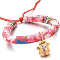 Accesyes - Collar de gato con estampado japonés Chirimen con corbata para gato, mascota, ajustable, talla única - BESTMASCOTA.COM