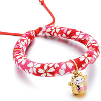 Accesyes - Collar de gato con estampado japonés Chirimen con corbata para gato, mascota, ajustable, talla única - BESTMASCOTA.COM
