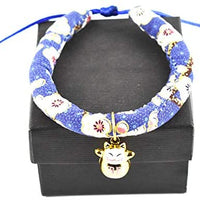 Accesyes - Collar de gato con estampado japonés Chirimen con corbata para gato, mascota, ajustable, talla única - BESTMASCOTA.COM