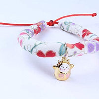 Accesyes - Collar de gato con estampado japonés Chirimen con corbata para gato, mascota, ajustable, talla única - BESTMASCOTA.COM