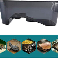 Acuario para tortuga, hábitat de reptiles, hábitat de tortuga, tanque de reptiles con plataforma para cangrejo de cangrejo (negro) - BESTMASCOTA.COM