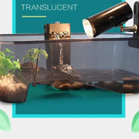 Acuario para tortuga, hábitat de reptiles, hábitat de tortuga, tanque de reptiles con plataforma para cangrejo de cangrejo (negro) - BESTMASCOTA.COM