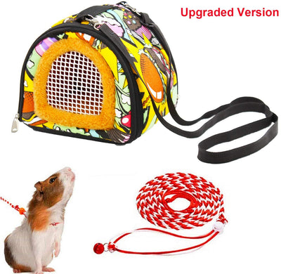 ADOGGYGO - Bolsa de transporte para hámster de bebé con correa, transpirable, portátil, para hámster, cobaya, erizo, ardilla, ratones, ratas, azúcar - BESTMASCOTA.COM