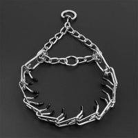 Aheasoun Collar de perro, de acero cromado para perros, collar de perro, con puntas de goma, seguro y ajustable, grande de 0.157 in - BESTMASCOTA.COM