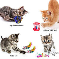 Ailuki - Juego de juguetes para gatos, 26 piezas, varios juguetes, incluye túnel de 2 vías, plumas de gato, pez de gato, ratón, pelotas de colores y campanas para gato, cachorro, gatito - BESTMASCOTA.COM
