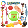 Aipper Juguetes para cachorros de perro, 12 unidades, juguetes para masticar cachorros para jugar y limpiar los dientes, juguetes de chirriar IQ Treat Ball y disco volador de perro incluido, juguetes para morder cachorros para perros medianos a pequeños, - BESTMASCOTA.COM