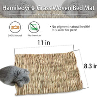 Alfombrilla de césped tejida para cama de conejo de animales pequeños, juguete para cama de juguete para cobaya, loro, conejo, hámster (paquete de 3) (5 alfombrillas de césped - BESTMASCOTA.COM