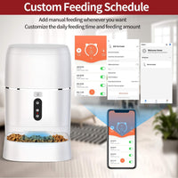 Alimentador automático para mascotas, dispensador de alimentos inteligente para perros, gatos, aplicación habilitada con Wi-Fi con grabadora de voz para iOS y Android, temporizador programable para hasta 6 comidas por día 6L capacidad alimentaria, modo de - BESTMASCOTA.COM