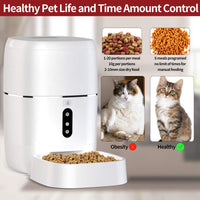 Alimentador automático para mascotas, dispensador de alimentos inteligente para perros, gatos, aplicación habilitada con Wi-Fi con grabadora de voz para iOS y Android, temporizador programable para hasta 6 comidas por día 6L capacidad alimentaria, modo de - BESTMASCOTA.COM