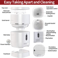 Alimentador automático para mascotas, dispensador de alimentos inteligente para perros, gatos, aplicación habilitada con Wi-Fi con grabadora de voz para iOS y Android, temporizador programable para hasta 6 comidas por día 6L capacidad alimentaria, modo de - BESTMASCOTA.COM