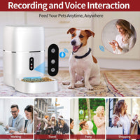Alimentador automático para mascotas, dispensador de alimentos inteligente para perros, gatos, aplicación habilitada con Wi-Fi con grabadora de voz para iOS y Android, temporizador programable para hasta 6 comidas por día 6L capacidad alimentaria, modo de - BESTMASCOTA.COM