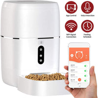 Alimentador automático para mascotas, dispensador de alimentos inteligente para perros, gatos, aplicación habilitada con Wi-Fi con grabadora de voz para iOS y Android, temporizador programable para hasta 6 comidas por día 6L capacidad alimentaria, modo de - BESTMASCOTA.COM