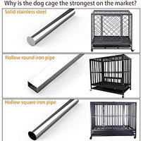 Jaula de metal resistente para perros grandes, fácil de montar con cuatro ruedas. - BESTMASCOTA.COM